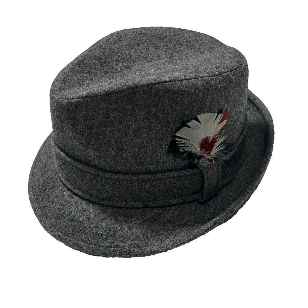 Vintage Pendleton Fedora Hat 100% Pure Virgin Wool Gray USA Made 7 1/4